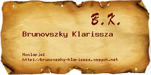 Brunovszky Klarissza névjegykártya